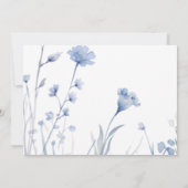 Save The Date Élégant Mariage de trame géométrique Floral bleu (Dos)