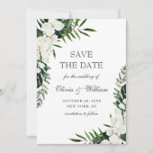Save The Date Elégant Mariage de verdure Bohème Orchidée Blanche (Devant)