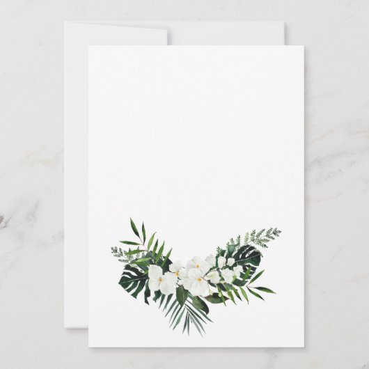 Save The Date Elégant Mariage de verdure Bohème Orchidée Blanche (Dos)