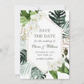Save The Date Elégant Mariage de verdure Bohème Orchidée Blanche (Devant)
