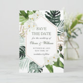 Save The Date Elégant Mariage de verdure Bohème Orchidée Blanche (Debout devant)