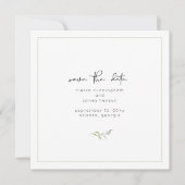 Save The Date Elégant Mariage de verdure noir et blanc (Devant)