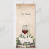 Save The Date Elégant Mariage de vignoble aquarelle (Dos)