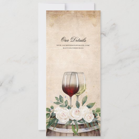 Save The Date Elégant Mariage de vignoble aquarelle (Dos)