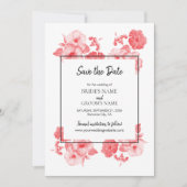 Save The Date Elégant Mariage d'hibiscus aquarelle (Devant)