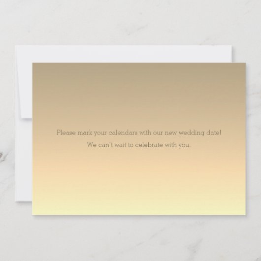 Save The Date Élégant Mariage différé de script moderne (Dos)