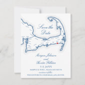 Save The Date Elégant Mariage du club de plage de Wychmere (Devant)