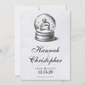 Save The Date Élégant Mariage du Globe des neiges (Devant)