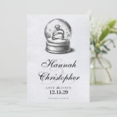 Save The Date Élégant Mariage du Globe des neiges (Debout devant)