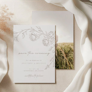 Save The Date Élégant Mariage du Soir Sépia à Sauvegarder