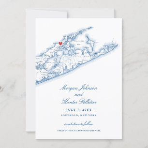 Save The Date Elégant Mariage du Yacht Club Peconic Bay