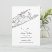 Save The Date Elégant Mariage du Yacht Club Peconic Bay (Debout devant)