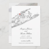 Save The Date Elégant Mariage du Yacht Club Peconic Bay (Devant / Derrière)
