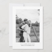 Save The Date Élégant Mariage Écriture Blanche et Noire Photo au (Dos)