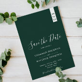 Save The Date Élégant Mariage Emerald Green Script