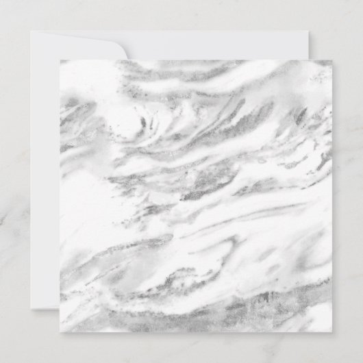 Save The Date Elégant mariage en marbre argenté Enregistrer la d (Dos)