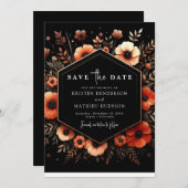 Save The Date Élégant Mariage en terre cuite (Devant / Derrière)