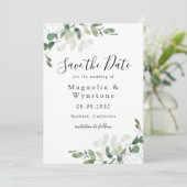 Save The Date Elégant Mariage Eucalyptus aquarelle (Debout devant)