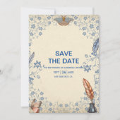 Save The Date Élégant Mariage floral (Devant)