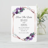 Save The Date Élégant mariage floral aquarelle (Debout devant)
