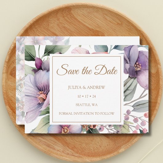 Save The Date Elégant mariage floral aquarelle