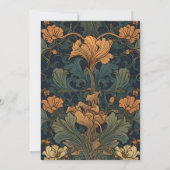 Save The Date Élégant Mariage Floral Art Nouveau (Dos)