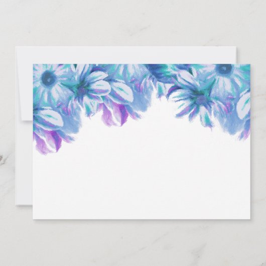 Save The Date Elégant mariage floral bleu Enregistrer la date (Dos)