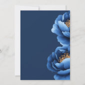 Save The Date Elégant Mariage floral bleu marine (Dos)