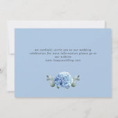 Save The Date Élégant Mariage floral Blue Hydrangea (Dos)