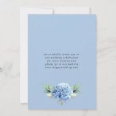 Save The Date Élégant Mariage floral Blue Hydrangea (Dos)