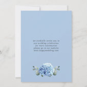 Save The Date Élégant Mariage floral Blue Hydrangea (Dos)