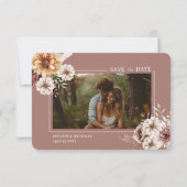 Save The Date Elégant Mariage floral Bohème (Devant)