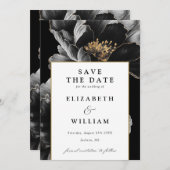 Save The Date Élégant Mariage floral chic moderne (Devant / Derrière)
