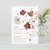 Save The Date Élégant Mariage floral d'automne (Debout devant)