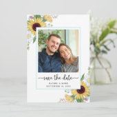 Save The Date Élégant Mariage floral de tournesol (Debout devant)