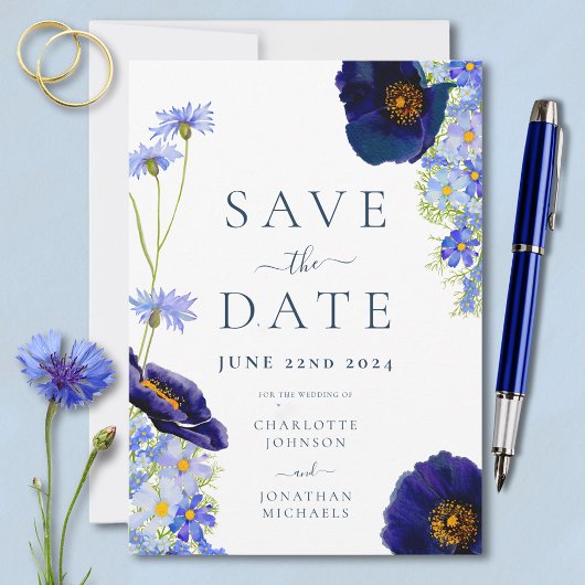 Save The Date Élégant Mariage Floral d'été