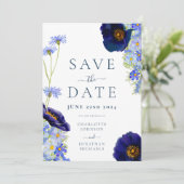 Save The Date Élégant Mariage Floral d'été (Debout devant)