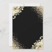 Save The Date Élégant Mariage floral en or noir Confetti (Dos)