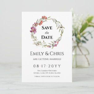 Save The Date Elégant Mariage Floral Eucalyptus Enregistrer La D
