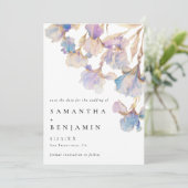 Save The Date Elégant Mariage Floral Iris (Debout devant)