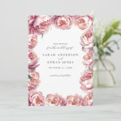 Save The Date Élégant Mariage floral moderne de rose pâle rose (Debout devant)