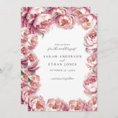 Save The Date Élégant Mariage floral moderne de rose pâle rose (Devant / Derrière)