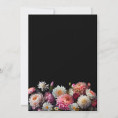 Save The Date Élégant mariage floral noir Enregistrer la date (Dos)