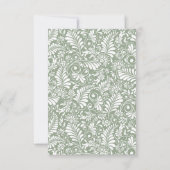 Save The Date Élégant Mariage Floral Ornate Sage Vert (Dos)