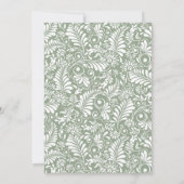Save The Date Élégant Mariage Floral Ornate Sage Vert (Dos)