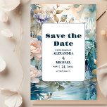 Save The Date Élégant Mariage floral Peacock Chinoiserie<br><div class="desc">Annoncez votre amour avec une touche artistique en utilisant notre mariage floral Chinoiserie Enregistrer la date. Ce design enchanteur, inspiré de l'art chinois, ajoute un élément fantaisiste et romantique à votre faire-part. Laissez les motifs floraux complexes symboliser l'amour florissant qui sera bientôt célébré le jour de votre mariage. Élevez vos...</div>