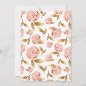 Save The Date Élégant Mariage floral Pony Or Rose (Dos)