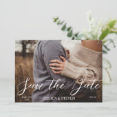 Save The Date Élégant Mariage Floral QR Code Photo Enregistrer l (Debout devant)