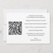 Save The Date Élégant Mariage Floral QR Code Photo Enregistrer l (Dos)
