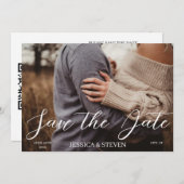 Save The Date Élégant Mariage Floral QR Code Photo Enregistrer l (Devant / Derrière)